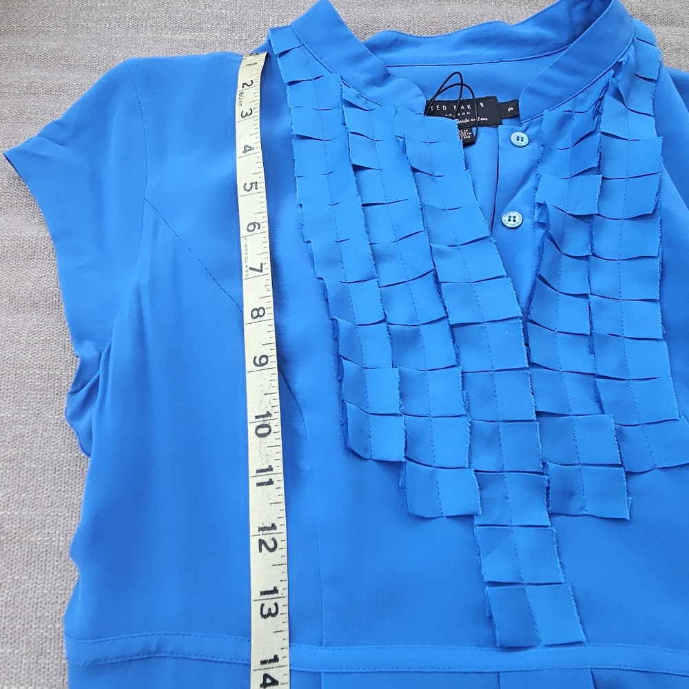 NWT TED BAKER Size 3 Cobalt Blue Gusadi Silk Dress - Picture 16 of 16